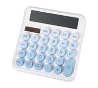 PATIKIL Cute Calculator, Desk Calculator Basic Big Button 12 Digit Large Display Mechanical AAA Battery Solar Power for Office Supplies Girl Female Woman Gift, Gradient Blue