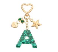 PATIKIL Cute Initial Letter Keychain, Letter A Keychains Women Bling Love Butterfly Star Key Chain for Bag Backpack Purse Car Keys Cup Accessories, Green
