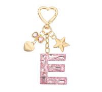 PATIKIL Cute Initial Letter Keychain, Letter E Keychains Women Bling Love Butterfly Star Key Chain for Bag Backpack Purse Car Keys Cup Accessories, Pink