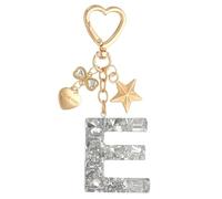 PATIKIL Cute Initial Letter Keychain, Letter E Keychains Women Bling Love Butterfly Star Key Chain for Bag Backpack Purse Car Keys Cup Accessories, Silver