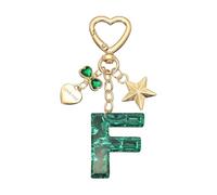 PATIKIL Cute Initial Letter Keychain, Letter F Keychains Women Bling Love Butterfly Star Key Chain for Bag Backpack Purse Car Keys Cup Accessories, Green