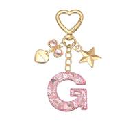 PATIKIL Cute Initial Letter Keychain, Letter g Keychains Women Bling Love Butterfly Star Key Chain for Bag Backpack Purse Car Keys Cup Accessories, Pink