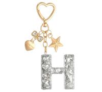 PATIKIL Cute Initial Letter Keychain, Letter H Keychains Women Bling Love Butterfly Star Key Chain for Bag Backpack Purse Car Keys Cup Accessories, Silver