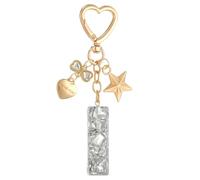 PATIKIL Cute Initial Letter Keychain, Letter I Keychains Women Bling Love Butterfly Star Key Chain for Bag Backpack Purse Car Keys Cup Accessories, Silver