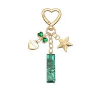 PATIKIL Cute Initial Letter Keychain, Letter I Keychains Women Bling Love Butterfly Star Key Chain for Bag Backpack Purse Car Keys Cup Accessories, Green