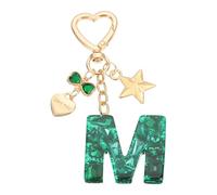 PATIKIL Cute Initial Letter Keychain, Letter M Keychains Women Bling Love Butterfly Star Key Chain for Bag Backpack Purse Car Keys Cup Accessories, Green