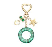 PATIKIL Cute Initial Letter Keychain, Letter O Keychains Women Bling Love Butterfly Star Key Chain for Bag Backpack Purse Car Keys Cup Accessories, Green
