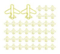 PATIKIL Cute Paper Clip, 100Pcs Plane Shape Paper Clip Metal Funny Bookmarks Planner Clips Clamp for Home Office Supplies Desk File Organization Wedding Decoration, Yellow