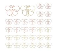 PATIKIL Cute Paper Clip, 30Pcs Butterfly Shape Paper Clip Metal Funny Bookmarks Planner Clips Clamp for Home Office Supplies Desk File Organization Wedding Decoration, Gold, Rose Gold