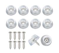 PATIKIL Cutting Board Feet, 10 Pcs Non Slip Rubber Feet Bumpers Round Cutting Board Legs Pad with Stainless Screws for Furniture Kitchen Appliances, Clear (0.51" H x 0.98" Dia)