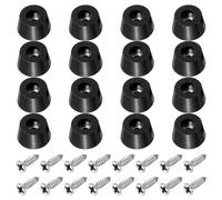 PATIKIL Cutting Board Feet, 16 Pack Round Rubber Feet Bumpers Non Slip Bumper Pads with Stainless Steel Screws for Furniture Chairs Desks Electronics (0.12"Wx0.32"H)
