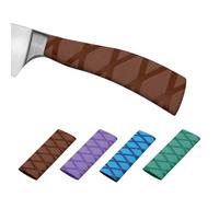PATIKIL Cutting Knife Handle Heat Shrink Sleeve 1.2"x4.9", 4 Pack Chef Cutter Non Slip Wrap for Kitchen Knife Management, x Pattern Purple/Brown/Blue/Green