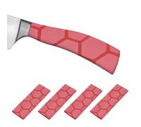 PATIKIL Cutting Knife Handle Heat Shrink Sleeve 1.2x4.9, 4 Pack Chef Cutter Non Slip Wrap for Kitchen Knife Management, Red Hive Pattern