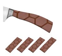 PATIKIL Cutting Knife Handle Heat Shrink Sleeve 1.2x4.9, 4 Pack Chef Cutter Non Slip Wrap for Kitchen Knife Management, Brown Hive Pattern
