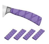 PATIKIL Cutting Knife Handle Heat Shrink Sleeve 1.2x4.9, 4 Pack Chef Cutter Non Slip Wrap for Kitchen Knife Management, Purple x Pattern