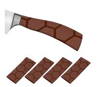 PATIKIL Cutting Knife Handle Heat Shrink Sleeve 1.4x4.9, 4 Pack Chef Cutter Non Slip Wrap for Kitchen Knife Management, Brown Hive Pattern