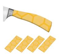 PATIKIL Cutting Knife Handle Heat Shrink Sleeve 1.4x4.9, 4 Pack Chef Cutter Non Slip Wrap for Kitchen Knife Management, Yellow Hive Pattern