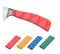 PATIKIL Cutting Knife Handle Heat Shrink Sleeve 2.2"x4.9", 4 Pack Chef Cutter Non Slip Wrap for Kitchen Knife Management, x Pattern Red/Yellow/Blue/Green