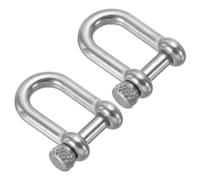 PATIKIL D-Ring Shackles, 2Pcs 13/32 Inch Inner Width Stainless Steel U Type Fob Key Hook Small Bow Shackles for DIY Craft Leather Replacement