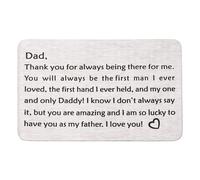 PATIKIL Dad Wallet Card Love Note, Engraved Wallet Inserts Metal Card for Him Men Husband Birthday Christmas Anniversary, Silver