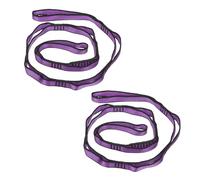 PATIKIL Daisy Chain Straps, 2 Pack Strong Climbing Strap Adjustable Nylon Chain Sling with 8 Loops for Aerial Yoga Hammock Swing, Purple