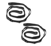 PATIKIL Daisy Chain Straps, 2 Pack Strong Climbing Strap Adjustable Nylon Chain Sling with 8 Loops for Aerial Yoga Hammock Swing, Black