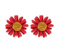 PATIKIL Daisy Pin, 2 Pcs Flower Women Brooch Lapel Pins Sunflower Suit Lapel Pin for Shirt Hat Cardigan Sweater Decorate Tie Tacks Pin Back Clutch Jewelry Gifts, Red