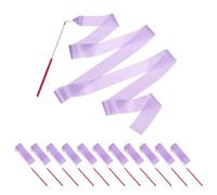 PATIKIL Dance Ribbons, 14 Pack 78.7 Inch Gymnastics Dance Streamers with Non-Slip Wand Dance Flags for Gifts, Dancing, Talent Shows, Baton Twirling, Light Purple