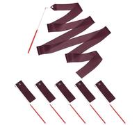 PATIKIL Dance Ribbons, 6 Pack 78.7 Inch Gymnastics Dance Streamers with Non-Slip Wand Dance Flags for Gifts, Dancing, Talent Shows, Baton Twirling, Burgundy