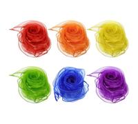 PATIKIL Dance Scarves, 6 Pcs Square Juggling Scarves 24 by 24 Inches for Play Magic Music Activity Juggling Dressing, Red, Yellow, Green, Blue, Purple, Orange
