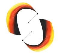 PATIKIL Dance Silk Veil Poi 79" x 32", 1 Pair Women Belly Dance with Streamer Throw Ball for Dance, Black Red Yellow