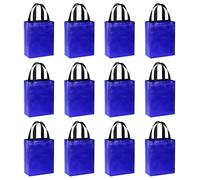 PATIKIL Dark Blue Gift Bags with Laser Coating, 12pcs Reusable Goodie Bags with Handle for Wedding Birthday Party Shopping Cosmetic, 8" x 4" x 10"