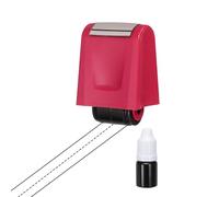 PATIKIL Dashed Handwriting Lines Practice Roller Stamp, Self Inking Line Rolling Stamps Sentence Strips Handwriting Practice for Teachers Classroom Office Home, Rose red