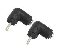 PATIKIL DC Power Connector Adapter, 2 Pcs 90 Degree Angle 5.5mm x 2.1mm Female Jack to 2.5mm x 0.7mm Male Plug Coupler Converter, Black/Yellow