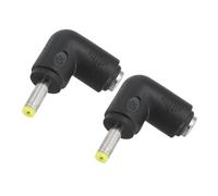 PATIKIL DC Power Connector Adapter, 2Pcs 90 Degree Angle 5.5mm x 2.1mm Female Jack to 4.0mm x 1.7mm Male Plug Coupler Converter, Black/Yellow