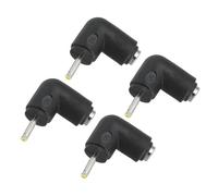 PATIKIL DC Power Connector Adapter, 4 Pcs 90 Degree Angle 5.5mm x 2.1mm Female Jack to 2.5mm x 0.7mm Male Plug Coupler Converter, Black/Yellow