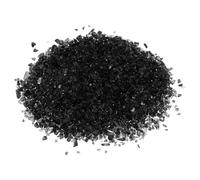 PATIKIL Decorative Glass Gravel 450g/1lb 3-6mm, Irregular Glitters Stone Beads Chips Broken Crushed Fire Glass for Craft Vase Filler Fish Tank Aquarium, Black