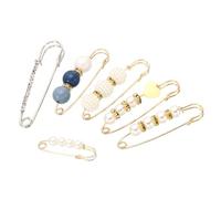 PATIKIL Decorative Pins for Clothing Fashion Safety Pins Simulation Pearl Safety Pins, 6Pack Faux Pearl Brooch Pins for Women Tightener Clothing Sweater Shawl Dresses Decoration