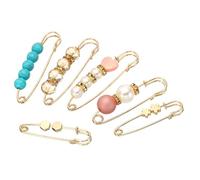 PATIKIL Decorative Pins for Clothing Fashion Safety Pins Simulation Pearl Safety Pins, 6Pcs Faux Pearl Brooch Clip Pins for Women Clothing Sweater Shawl Dresses Decoration