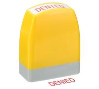 PATIKIL Denied Notice Stamp Self Inking, Red Ink Office Stamps Pre Inked Message Stamp Refillable Business Stamp, Yellow