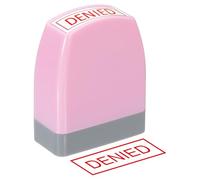 PATIKIL Denied Notice Stamp Self Inking, Red Ink Office Stamps Pre Inked Message Stamp Refillable Business Stamp, Pink