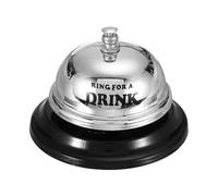 PATIKIL Desk Bell, 3.3" Front Desk Service Call Bell Metal Ringing Loud Clear Reception Counter Bar Ring for Restaurant Hotel Game Classroom Dinner Pet Dog Training(DRINK, Silver)