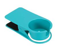 PATIKIL Desk Cup Holder Clip, Clamp on Table Cup Holder Bottle Clip Couch Cup Holder with Side Open for Boat Swing Chairs Drink Soda Coffee Mug, Blue