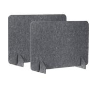 PATIKIL Desk Divider, 2 Set 24 x 16 Inch Acoustic Freestanding Desk Divider Desk Privacy Panel with 4 Pcs Support Feet for Library Office Workstation, Dark Grey