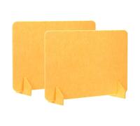 PATIKIL Desk Divider, 2 Set 24 x 16 Inch Acoustic Freestanding Desk Divider Desk Privacy Panel with 4 Pcs Support Feet for Library Office Workstation, Yellow