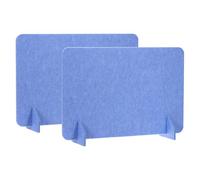 PATIKIL Desk Divider, 2 Set 24 x 16 Inch Acoustic Freestanding Desk Divider Desk Privacy Panel with 4 Pcs Support Feet for Library Office Workstation, Blue