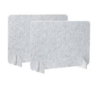 PATIKIL Desk Divider, 2 Set 24 x 16 Inch Acoustic Freestanding Desk Divider Desk Privacy Panel with 4 Pcs Support Feet for Library Office Workstation, Light Grey