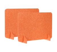 PATIKIL Desk Divider, 2 Set 24 x 16 Inch Acoustic Freestanding Desk Divider Desk Privacy Panel with 4 Pcs Support Feet for Library Office Workstation, Orange
