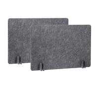 PATIKIL Desk Divider, 2 Set 24 x 16 Inch Acoustic Freestanding Desk Divider Desk Privacy Panel with 8 Pcs Support Feet for Library Office Workstation, Dark Grey
