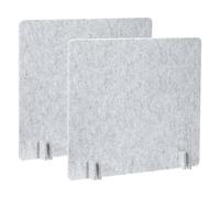 PATIKIL Desk Divider, 2 Set 24 x 24 Inch Acoustic Freestanding Desk Divider Desk Privacy Panel with 8 Pcs Support Feet for Library Office Workstation, Light Grey